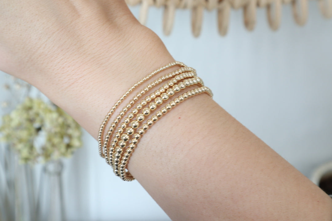 ITEM-12000-Gold Filled Beaded Bracelet, 14K Gold Filled bracelet, gold stackable bracelet, layered bracelets, beaded outlets bracelet, handmade